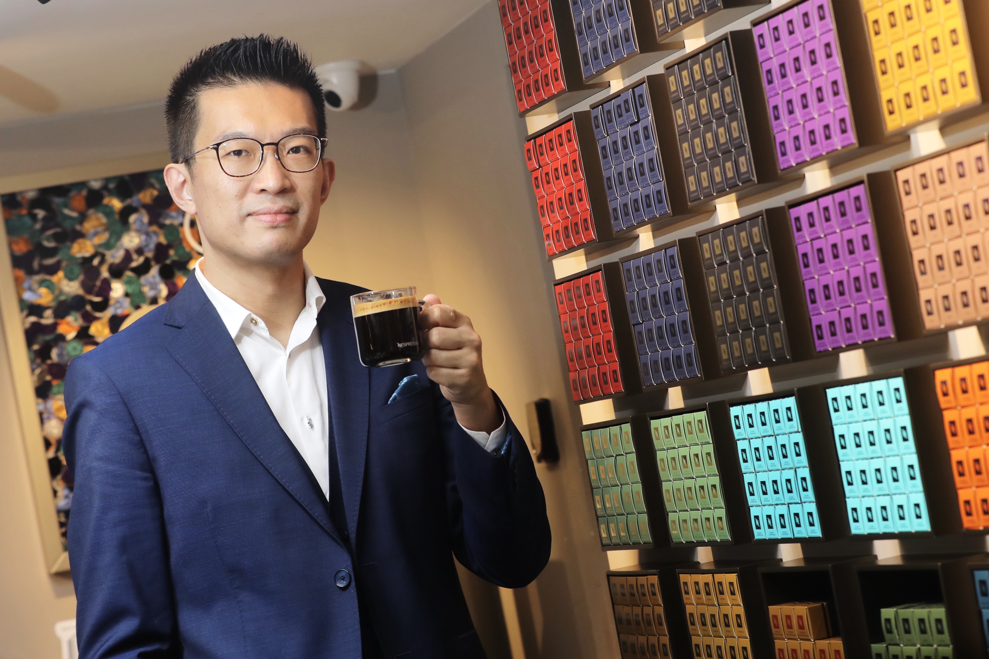 林治平稱，Nespresso會投放更多資源拓展香港市場。（黃俊耀攝）