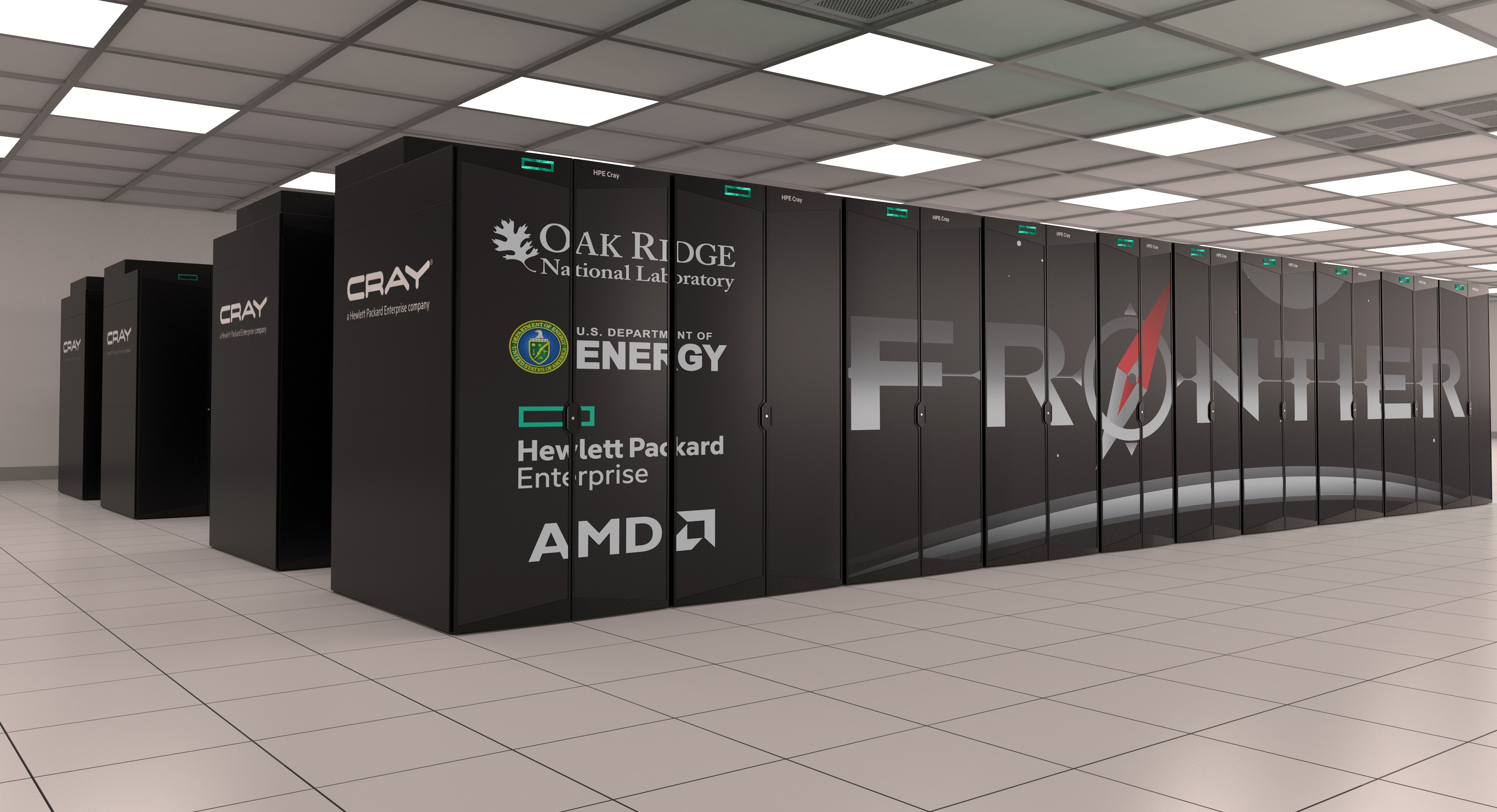 Frontier由美國能源部與AMD合作構建。（HPE網上圖片）