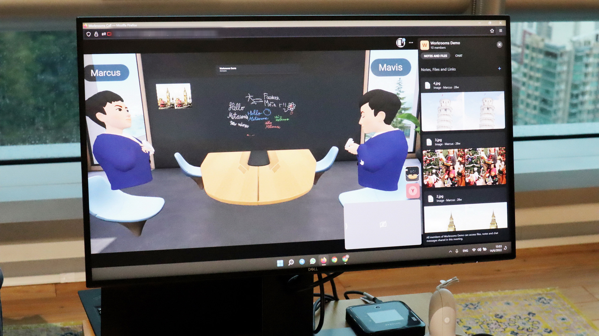 用戶可透過虛擬分身，在Workplace平台遙距辦公。（陳施敏攝）
