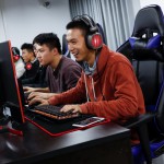 A student practising gaming during a class of esports and management at the Sichuan Film and Television University in Chengdu, Sichuan province
